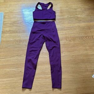 Girlfriend Collective Matching Set Sports Bra Top Leggings Small S Purple